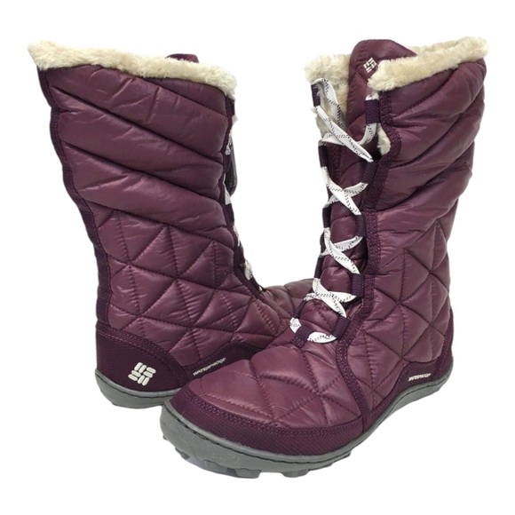Columbia Burgandy/Maroon Powder Summit II Mid Waterproof Snow Boots. Size 7. - Picture 2 of 6
